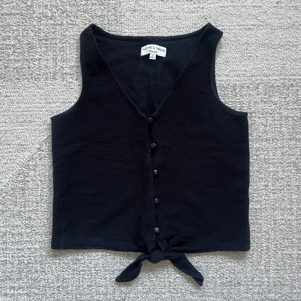 Madewell x Texture & Thread Black Button-Down Tank